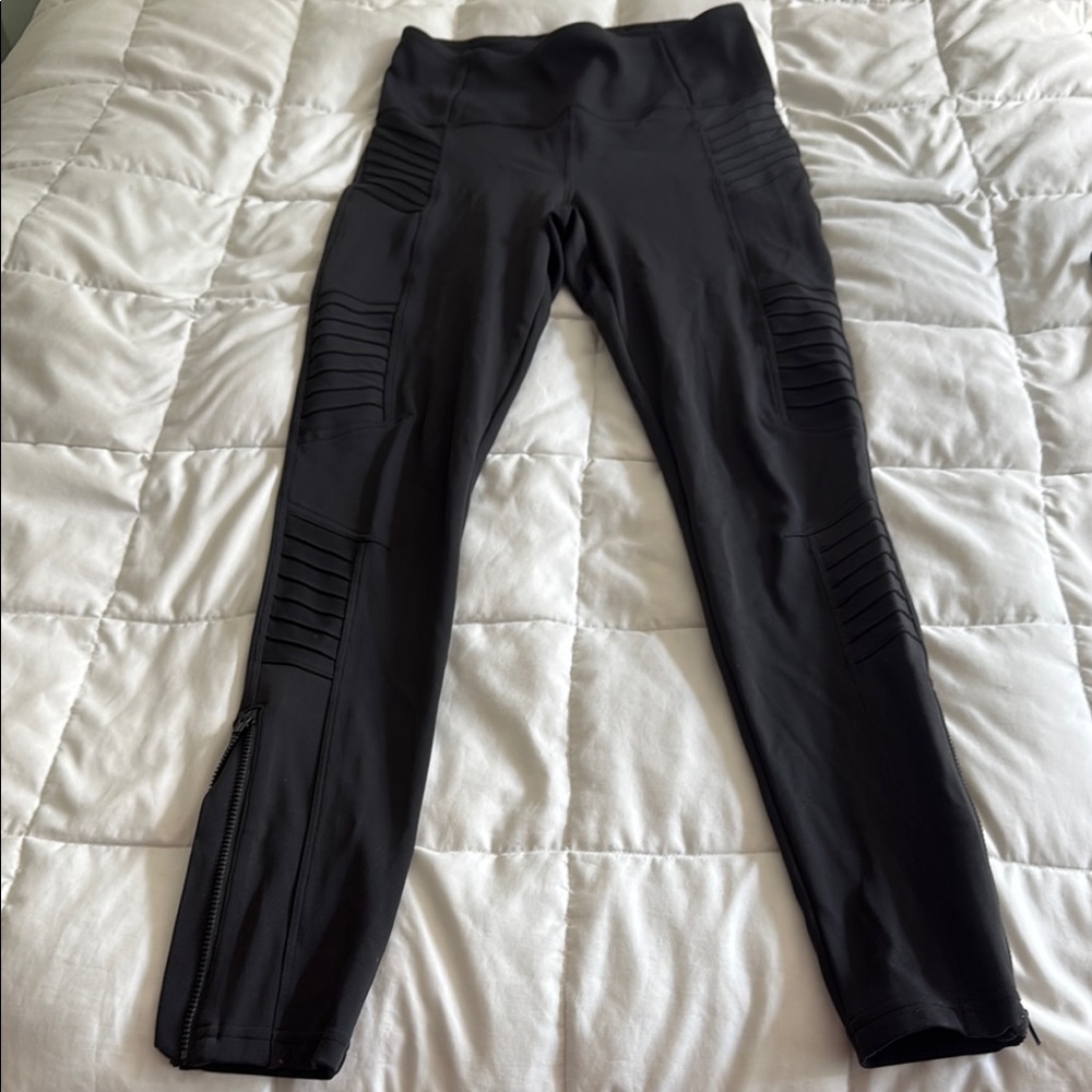 Athleta Delancey Moto Black Leggings